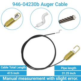 GnDaYoug 946-04230B Auger Clutch Cable for MTD Cub Cadet Craftsman Troy-Bilt Snow Thrower – 47.5" Replacement Drive Control Cable Compatible with 746-04230, 746-04230A, 946-04230, 946-04230A