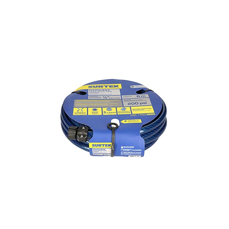 Surtek Manguera tipo spider 1/2", 6 metros