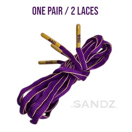 SANDZ Omega Psi Phi Fraternity- Sneaker Shoelace, Gold Boot Bootlace, Greek paraphernalia (54" Oval Purple/Gold)
