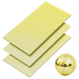 Mirror Tiles Self Adhesive, 5100 Pieces Mosaic Tiles Sheet, Disco Ball Tiles Stickers, Square Mosaic Mirror Pieces, Small Glass Mirror Strips for Crafts(Gold, 5×5mm)