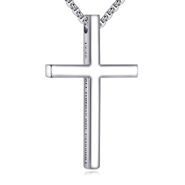 Hancock Bible Verse Cross Necklace Sterling Silver Engraved Cross Pendant Religious Matthew 19:26 Jewelry Gifts for Women Men
