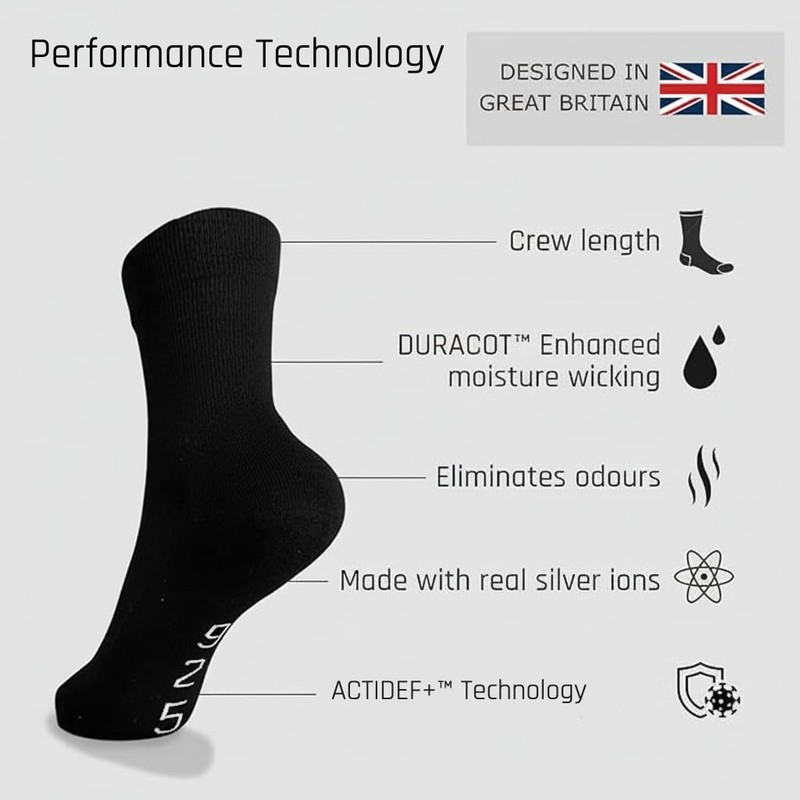 925Socks PERFORMANCE SILVER ION TECHNOLOGY - 3/B/L