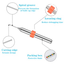 Yuentoen 10-Piece Micro Drill Set, Spiral Drill PCB Pressure Board, Engraving Drill Bits Set for Rough Stone, Jewellery, CNC, Soft Metals, Pressure Circuit, Engraving (0.6-1.5)