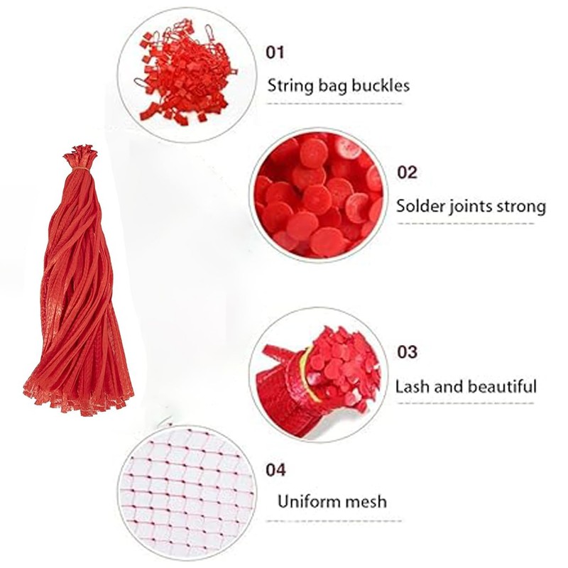 LxcshLjx 100Pcs Produce Mesh Bags, 20Inch Reusable Mesh Nylon Netting