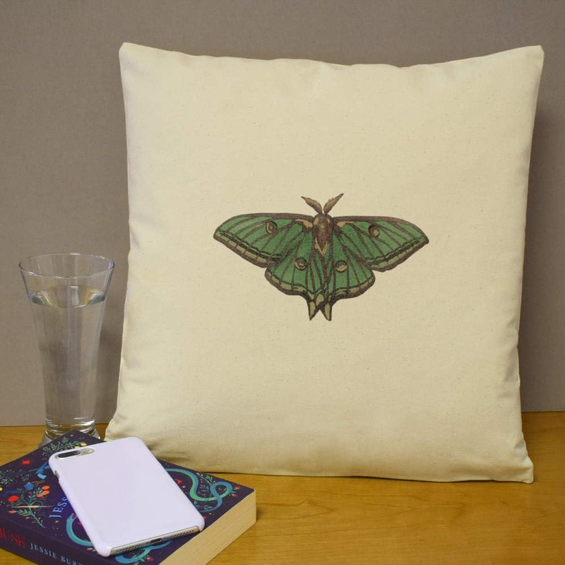 Azeeda 40cm x 40cm 'Luna Moth' Canvas Cushion Cover (CV00040409)