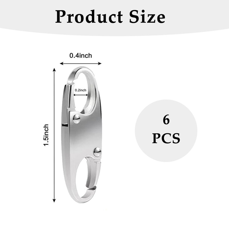 6Pcs Zipper Locks,Zipper Lock Clips,Theft Deterrent Detachable Zipper Clips Suitcase