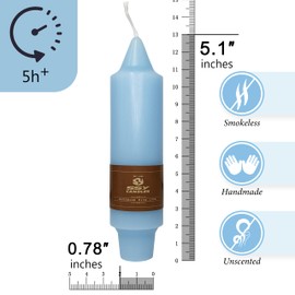 Blue Short Taper Candle Candle Sticks, 5 Inch Mini Pillar Candles Small Taper Candles, 4PCS Handmade Unscenteds Candlesticks for Chimes, Rituals, Spell, Wedding, Religious, Home Decor