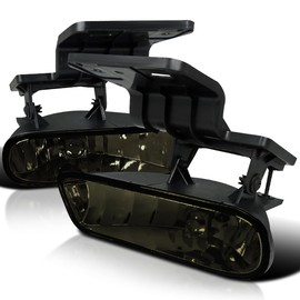 Spec-D Tuning Smoke Driving Fog Lights + Bulbs Compatible with 1999-2002 Chevy Silverado 2000-2006 Tahoe Suburban Left + Right Pair Assembly