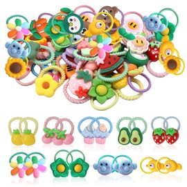 FULHANY Pack of 60 Children's Hair Bobbles - Baby Fine Hair - Braid Holder Girls - Soft Material, High Elasticity, Suitable for Ponytails, Braids and Various Cute Hairstyles