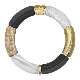 ICE Jewellery Bella Gold Black Fashion Bracelet Black Gold Ladies One Size Acrylic Acrylic, Acrylic, Acrylic
