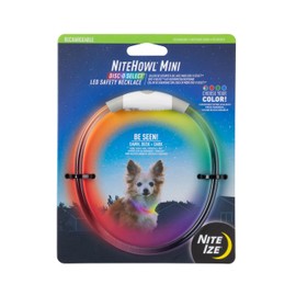 Nite Ize NiteHowl Mini Rechargeable LED Safety Necklace, Disc-O Select - Rechargeable Light Up Dog Necklace with LED Lights - Dog Accessories with Rechargeable Batteries - Mini, Disc-O Select