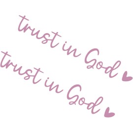 2 Pcs Pink Trust in God Mirrors Decal - Rearview Glass Decal | Window Decals Car Stickers | Rearview Mirrors Sticker Affirmation | Rear View Glass Accessories for Family, Friends Men, Women, Mom