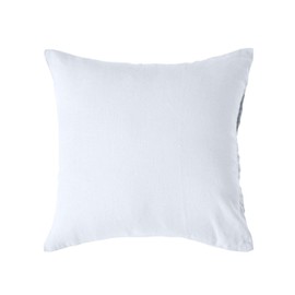 Homescapes Linen Cushion Cover, White, 40 x 40 cm, Half Linen Cushion Cover Zip, 60% Linen & 40% Cotton