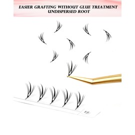 MERETON Spire Lashes Premade Pyramid Spike Lash Fans - D Curl Mix 11-15mm - Eyelash Extensions Comic Pre-made Feather Lightweight - Manga Anime Style for Professionals（XWB）