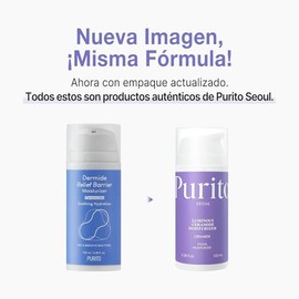PURITO Dermide Relief Barrier Crema Hidratante Facial con 5 Ceramidas y Pantenol - Barrier Cream Piel Sensible - Skin Barrier Repair Escualano - Crema