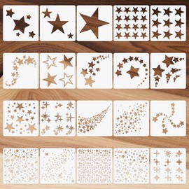 20 Pcs Star Stencils for Painting, Reusable DIY Star Drawing Templates