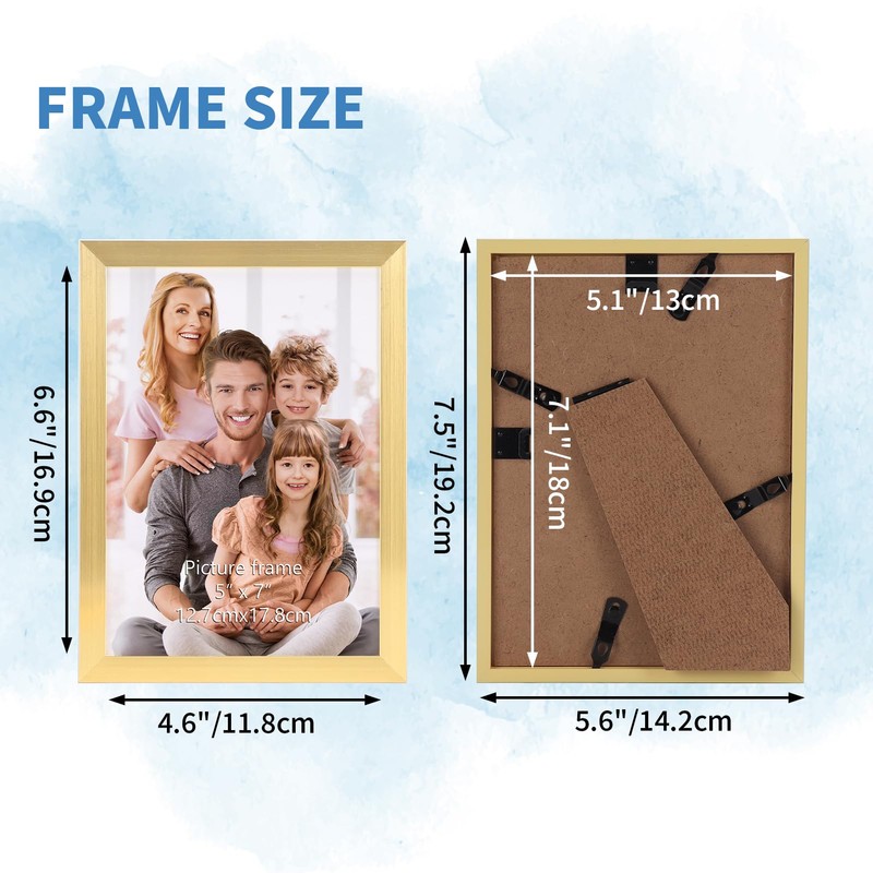 WIFTREY 5x7 Gold Picture Frame Bulk, Multi 5 x 7