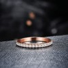 LAZLUVU Womens Eternity Wedding Stackable Rings Rose Gold Round Cubic