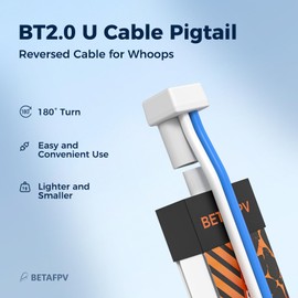 BETAFPV 6pcs BT2.0 U Cable Pigtail with 40 mm 22AWG Male Connector, 180° U-Shaped, Ultra Light Cable for 1S FPV Micro Whoop Drone Quadcopters Like Cetus Meteor Series Drones with BT2.0 Connector