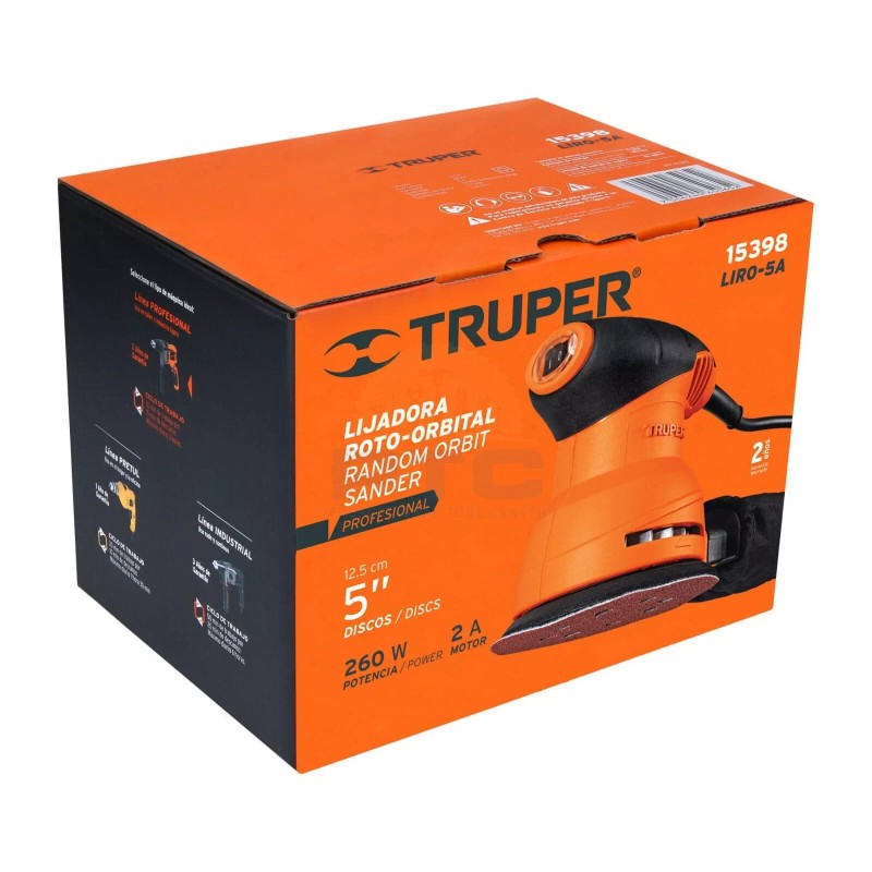 Truper LIRO-5A Orbital sander 5" 260 W, professional