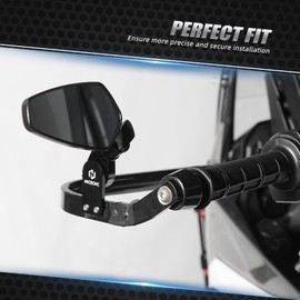 NICECNC 1Pair Quick Flip Mirrors Kit Aluminum for Most Motorcycle Hand Guard Black
