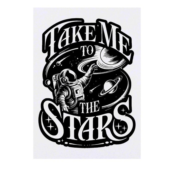 'Take Me To The Stars with Astronaut' Temporary Tattoo -