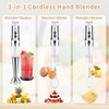 Cordless Immersion Blender Handheld: 3-in-1 Rechargeable Electric Hand Blender Stick,