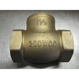 RED WHITE VALVE RWV LF 1-1/2" NPT 200 WOG T-Pattern Brass Swing Check Valve New Surplus / i8