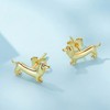 RUKYF Gold Plated Dachshund Stud Earrings for Women Weiner Dog
