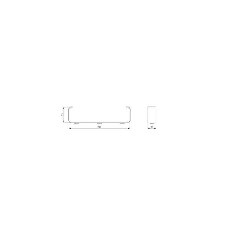 220x55mm Rectangular Ducting Ventilation Mounting Clip - White Plastic Support