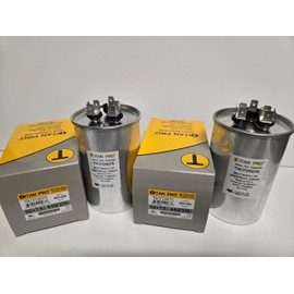 Generic 2 PACK Titan Pro TRCFD5075 50 + 7.5 UF HVAC Round Dual Motor Run Capacitor 50/7.5 MFD UF440/370 for CENTRAL AIR CONDITIONER A/C