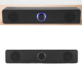 Diyeeni HiFi Clear Sound USB Desktop Soundbar with Volume Knob, Mini Speaker for PC Laptop Tablet