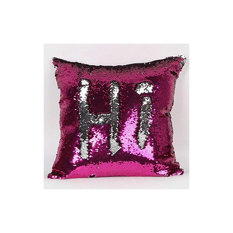 Mr Gadget Solution® Hot Pink Silver 16'' Magic Mermaid Pillow