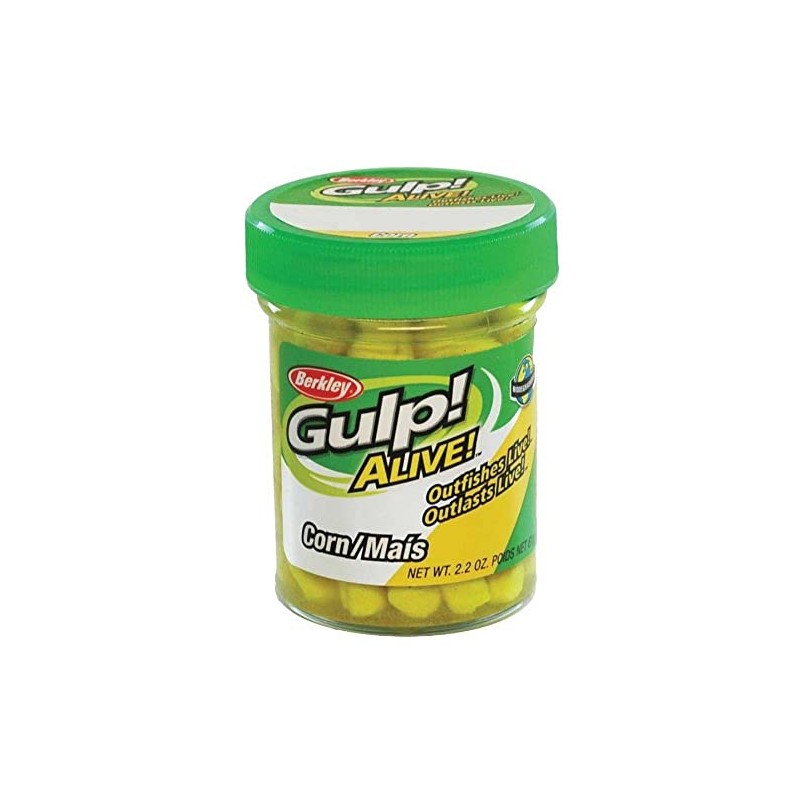 Berkley Gulp! Alive! Corn Fishing Bait, Yellow, Extreme Scent Dispersion,