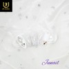 ❣White Christmas handmade nail tips - Short C curve coffin