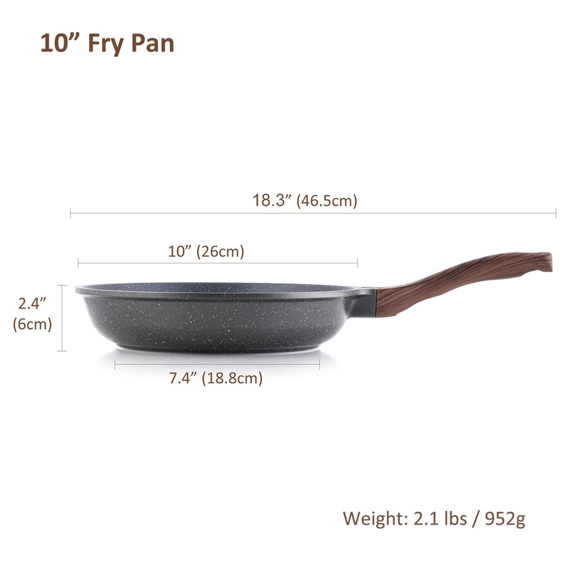 SENSARTE Nonstick Frying Pan Skillet, Swiss Granite Coating Omelette Pan,