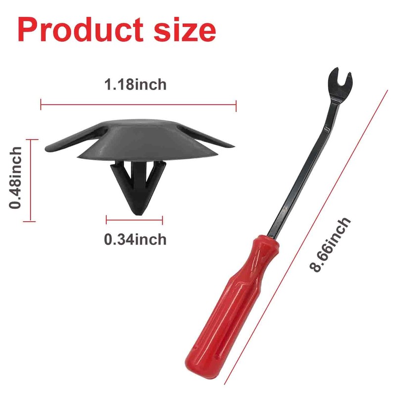 50pcs Hood Insulation Retainer Clips with 1pc Fastener Remover -