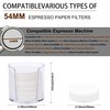 ELESTAB 54mm Espresso Paper Filters, 300pcs Disposable Espresso Puck Paper