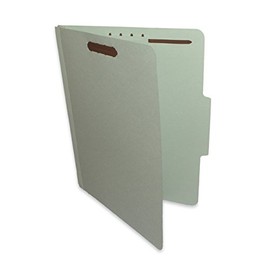 ALL-STATE LEGAL Pressboard Fastener Folder with 2 Fasteners, 1/3rd Cut Tab, 3" Expansion, Letter Size, Gray/Green, 25 per Box