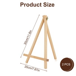 Wooden Table Easel 30 x 20 cm, Pack of 2 Mini Easel Table Canvas Stand Triangle Easel Small Wooden Easels Picture Frame Holder for Wedding Desktop Painting