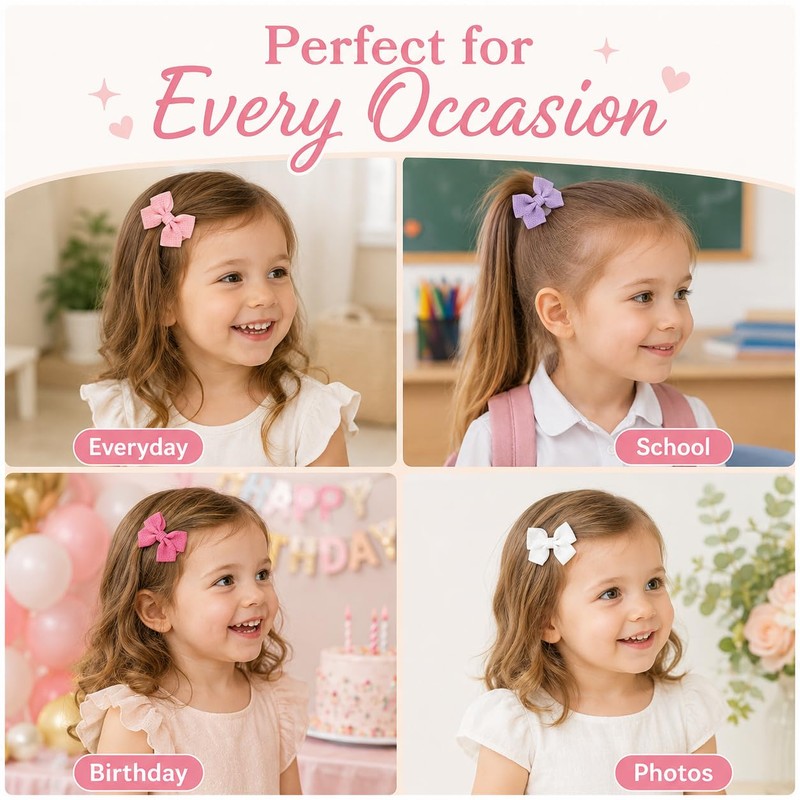 Danyarts 20PCS Toddler Hair Bows for Baby Girls, Small Toddler
