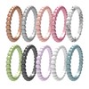 icooci 10 Packs Stackable Braided Silicone Wedding Ring – Thin