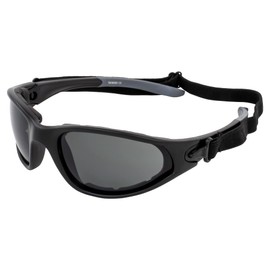 Global Vision Mad Dog Padded Riding Motorcycle Sunglasses Black Frames with Smoke Lenses