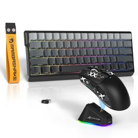 ATTACK SHARK X11 Mouse and X60 HE Keyboard Wireless Gaming Combo,Magnetic Switch,8K Polling Rate,Hall Effect,Rapid Trigger,PAW3311 Optical Sensor,22K DPI,Lightweight-Black