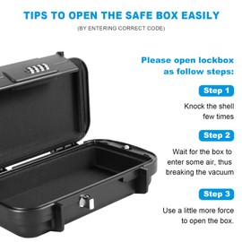 Portable Anti Theft Safe Box 4 Digit Combination Security Case LockBox with Removable Wire Rope IPX7 Waterproof Travel Safe Box for Office Car Dorm Hotel