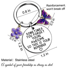 Purple Gifts For Women Small Divorce Gift Sometimes You Forget You’Re Awesome So This Is Your Reminder Butterfly Keychain For Women Stress Practical Relief Self Care Items Christmas Stocking Stuffers