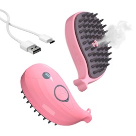 PMPACKS Cat Steam Brush for Shedding Pets 3 in 1 Function, Spritz Defur Comb for Kittens, Steamy Hair Rake for Long-Haired Dogs, Steamer Brush for Massage, Grooming and Removing Loose Hair