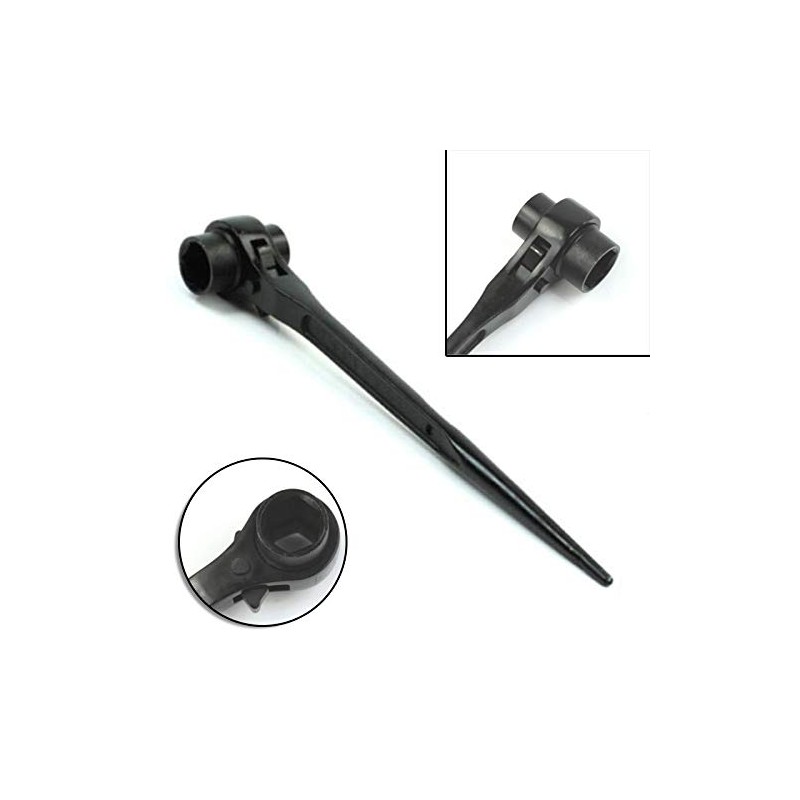 TOOLSTAR Podger Spanner, 17x19mm Hexagon Scaffold Podger Ratchet Spanner Ratcheting