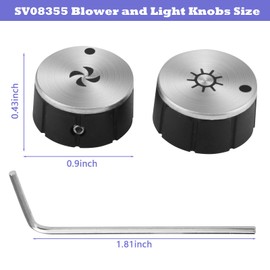IWIWE 2026 Upgrade SV08355 Hood Knob Replacement Kits,Blower and Light Knobs Replacement for Broan Range Hood E60 E64, Replace V08355, 1932986, AP4980185