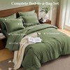 JOLLYVOGUE Queen Comforter Set Dark Green, Cationic Dyeing Bed in